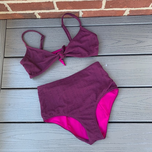 Lemlem Sara Tie Front Bikini Top & Elsi High Waist Bikini Bottom
